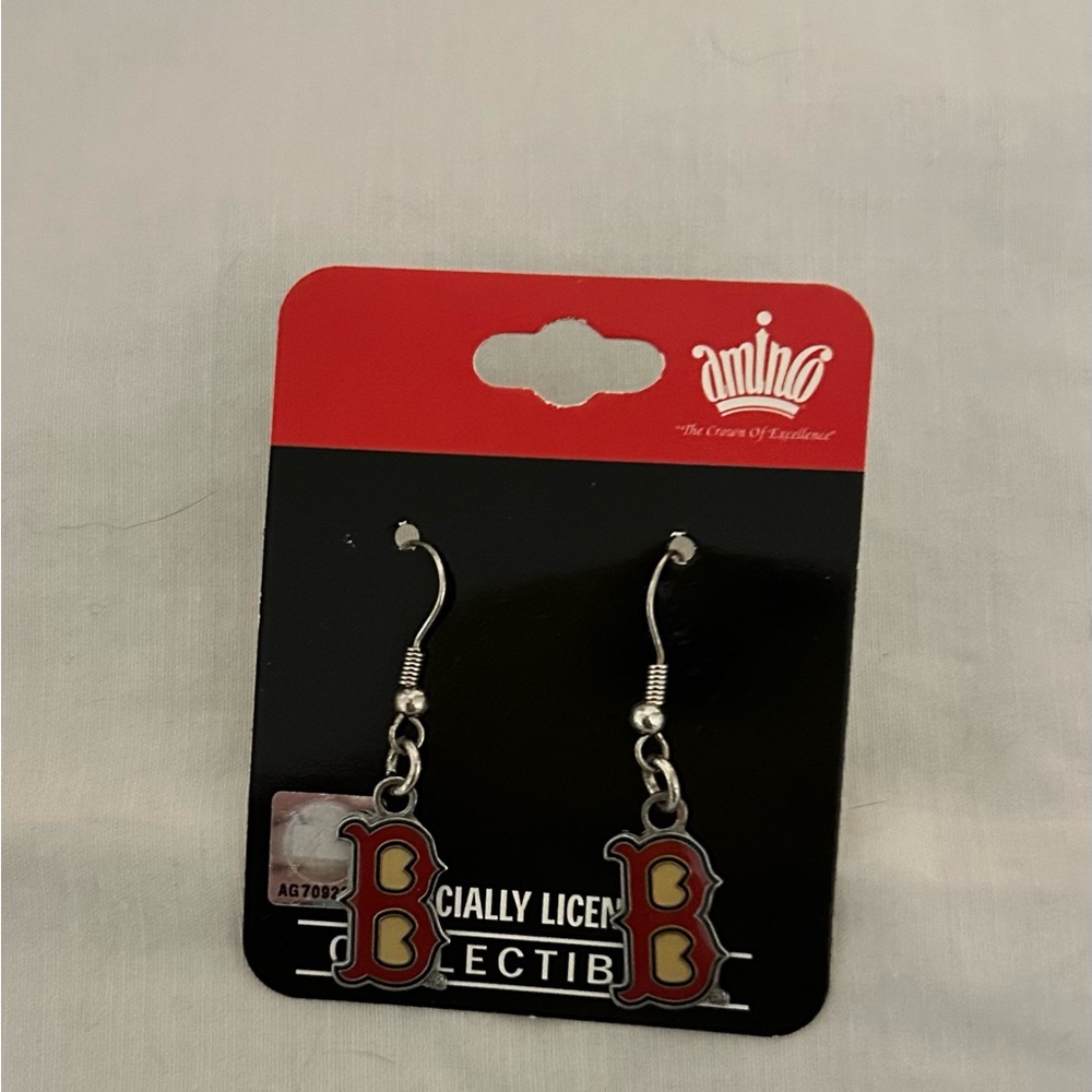Officially Licensed Boston Red Sox Logo “ B” Dangle Earrings/NWT